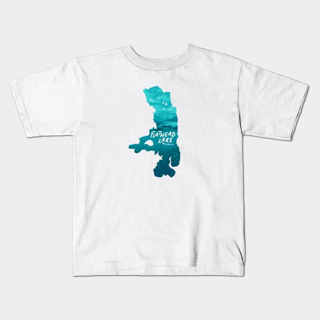 Flathead Lake Kids T-Shirt by RicciGertz